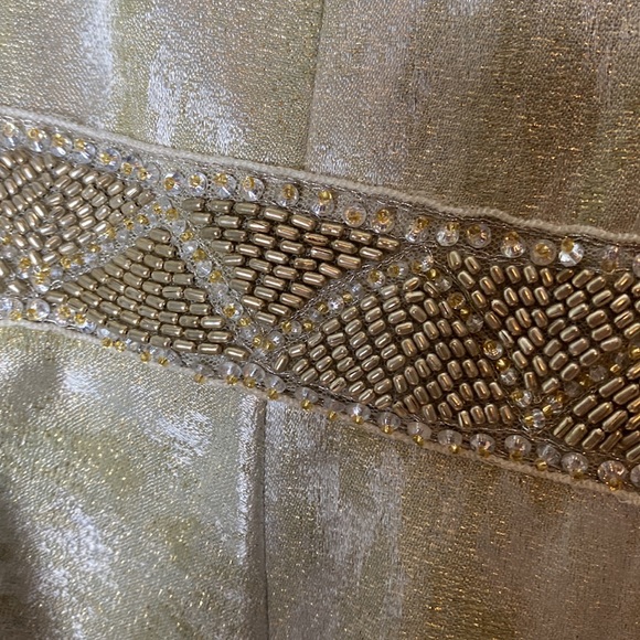 NWT Badgley Mischka Gold & Beaded Cocktail Dress. Size 6 - Picture 10 of 15